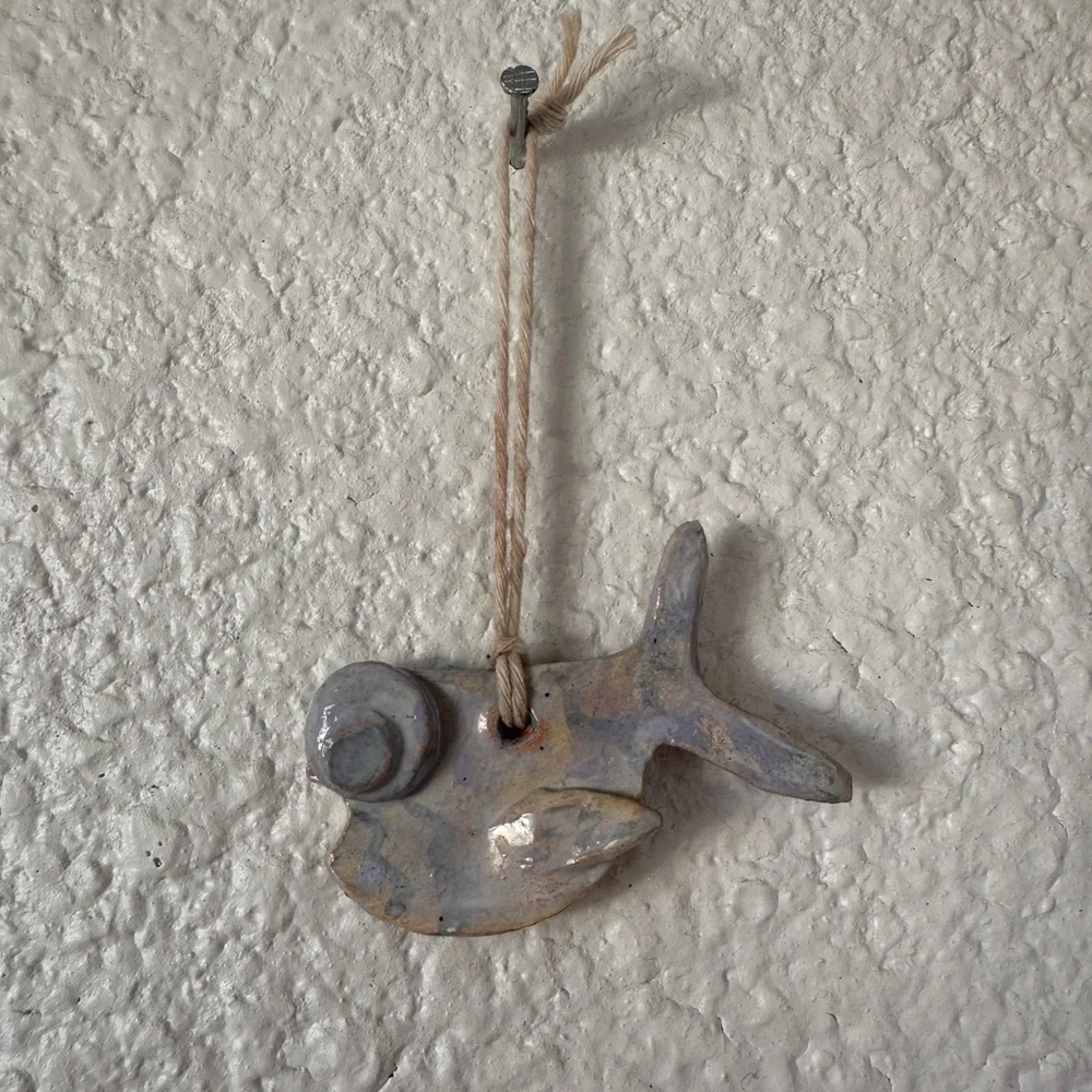 Handmade Fish Ornament 90’s Milky Periwinkle - Picture 4 of 4